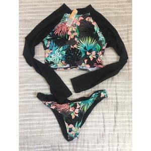 Rip curl bikini bottom and swim crop
